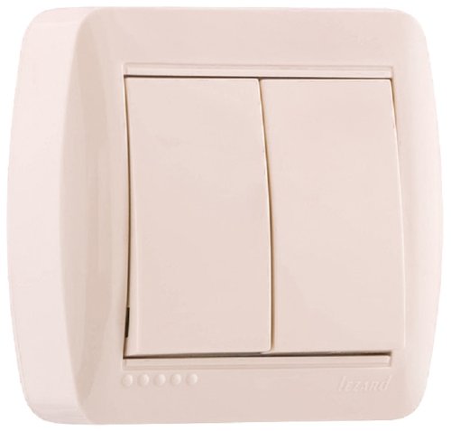 Переключатель накладной Lezard Demet 2-кл. проходной кремовый картинка